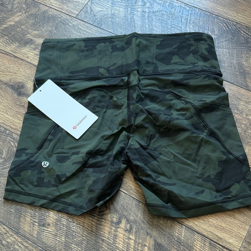 Lululemon Athletica Dark Green Camo Shorts